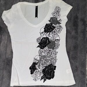 Metal Mulisha White Tee with Black Graphic